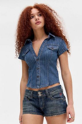 پیراهن آبی زنانه اسلیم فیت september island - کد 932666841
