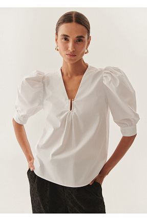 بلوز سفید زنانه ساده Exquise - کد 925729999