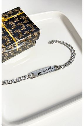 دستبند استیل (فولاد) طوسی زنانه استیل (فولاد) Sepetten Eve - کد 932747439