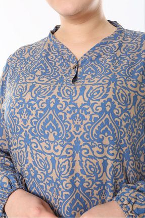 تونیک سایز بزرگ آبی زنانه بافتنی Tunikteks - کد 932705863