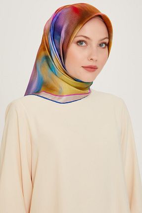 روسری رنگی کرپ ساتن ابریشم Armine - کد 862326204