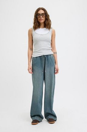 شلوار جین رنگی زنانه پاچه پهن Jack & Jones - کد 932719479