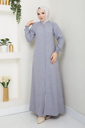 کلاه و ابایا طوسی زنانه کتان A S HAZIR GİYİM - کد 932726778