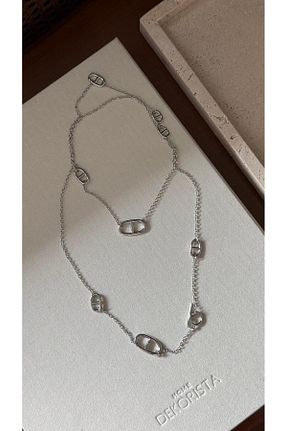 گردنبند جواهر طوسی زنانه فلزی Muse Sister - کد 932740864