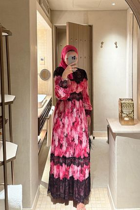 لباس حجاب صورتی زنانه کلوش NAGE COLLECTION - کد 932738064