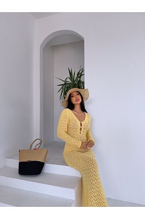 لباس زرد زنانه تریکو kenza