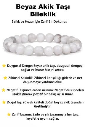 دستبند جواهر سفید زنانه سنگ طبیعی hmgtaş - کد 814747889
