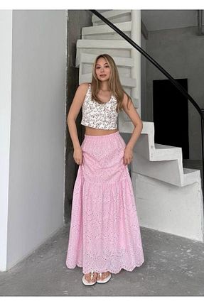 دامن صورتی زنانه لیکرا İLKCET MODA - کد 932743494