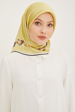روسری زرد کرپ ساتن ابریشم Armine - کد 648960952