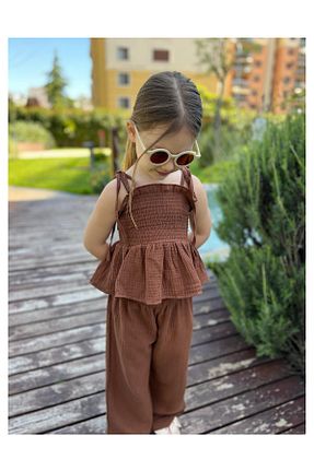 ست بالاتنه و پائین تنه قهوه ای بچه گانه بافتنی My Kids Wear - کد 929214395