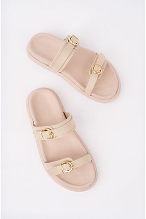 دمپائی بژ زنانه چرم مصنوعی bakacstore - کد 845514924