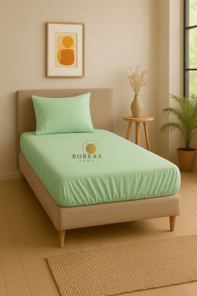 ست ملحفه تکنفره سبز پنبه ای Boreas Home - کد 932760083