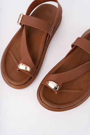 صندل قهوه ای زنانه چرم مصنوعی bakacstore - کد 929669094