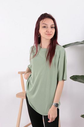 تیشرت سبز زنانه اورسایز BUSEM - کد 932760236