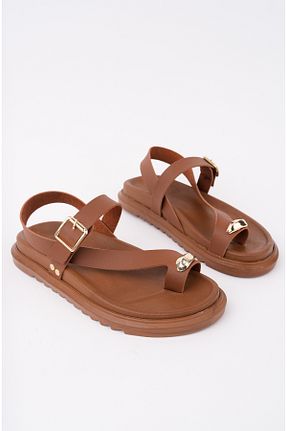 صندل قهوه ای زنانه چرم مصنوعی bakacstore - کد 929669094