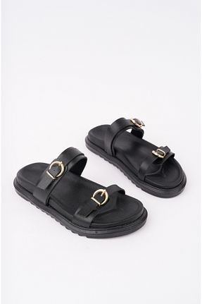 دمپائی مشکی زنانه چرم مصنوعی bakacstore - کد 831369851