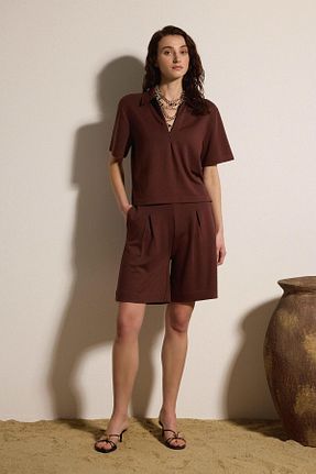 شلوارک و برمودا رنگی زنانه فاق بلند BABOKAH - کد 932779589