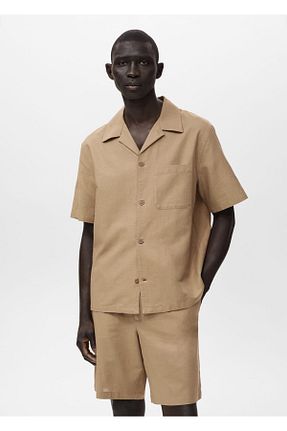 پیراهن بژ مردانه رگولار MANGO Man - کد 927391005