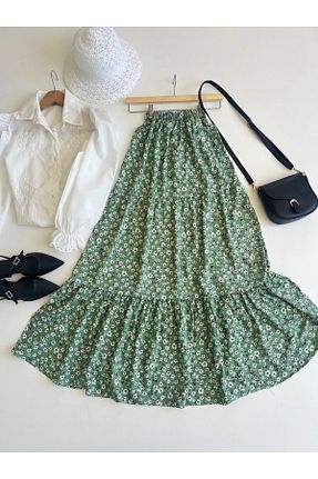 دامن سایز بزرگ سبز زنانه ویسکون ENDAMIM - کد 932779081