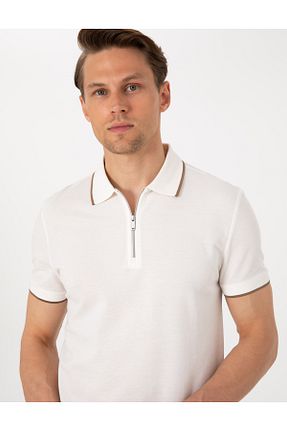 پولوشرت سفید مردانه %100 پنبه Pierre Cardin - کد 932778859