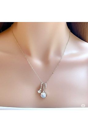 گردنبند جواهر طوسی زنانه استیل ضد زنگ magische - کد 932314950