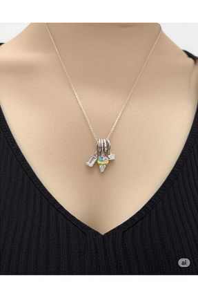 گردنبند جواهر طوسی زنانه استیل ضد زنگ magische - کد 932296265