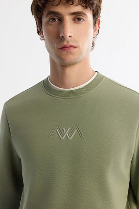 سوئیشرت سبز مردانه چاپی Avva - کد 865380146