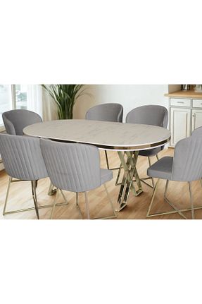 ست میز ناهارخوری طوسی ÜNALMIŞ - کد 932030366