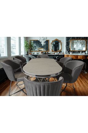 ست میز ناهارخوری طوسی ÜNALMIŞ - کد 932030335