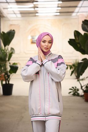 ست بالاتنه و پائین تنه حجاب طوسی زنانه رگولار MİMİ Luxury Wear - کد 899866989