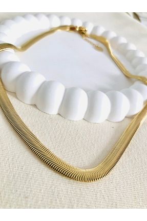 گردنبند استیل ( فولاد ) زرد زنانه استیل (فولاد) stainles steel - کد 932818818