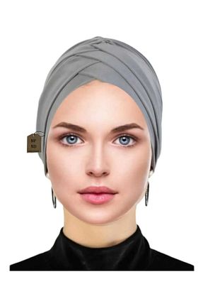 کلاه شنای حجاب طوسی زنانه ENEFENDİ - کد 890962403