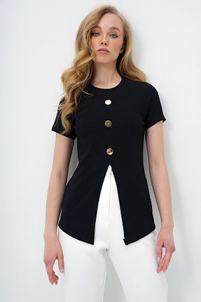 بلوز مشکی زنانه رگولار Trend Alaçatı Stili - کد 932746103