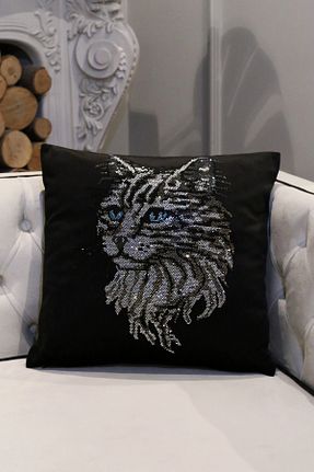 کوسن و روکش کوسن مشکی مخمل RICH GLAM HOME - کد 932856527