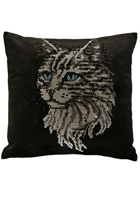 کوسن و روکش کوسن مشکی مخمل RICH GLAM HOME - کد 932856527