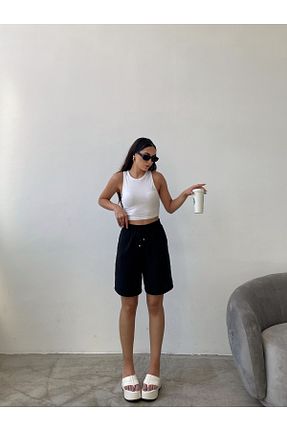 شلوارک و برمودا مشکی زنانه کتان Swan Woman - کد 846160394