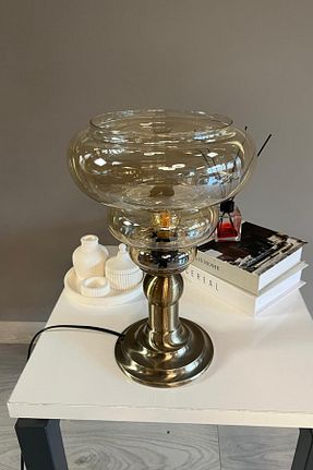 چراغ مطالعه / رومیزی بژ شیشه Bamyum - کد 932876866