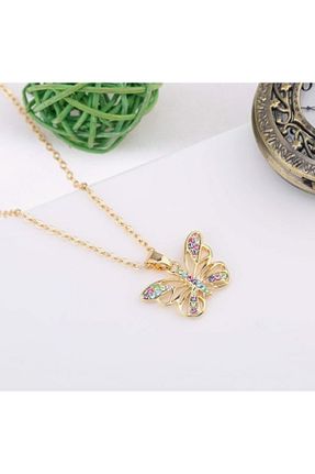 گردنبند جواهر رنگی زنانه برنجی KRUCKEL - کد 933360687