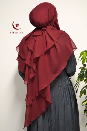 شال زرشکی زنانه شیفون Bilenler - کد 932890029