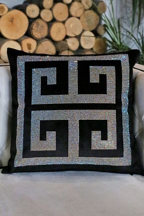 کوسن و روکش کوسن مشکی مخمل RICH GLAM HOME - کد 932887500