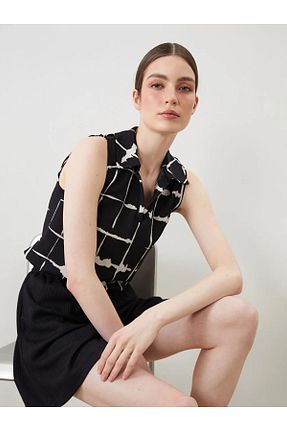 بلوز طلائی زنانه طرح دار LC Waikiki - کد 932890681