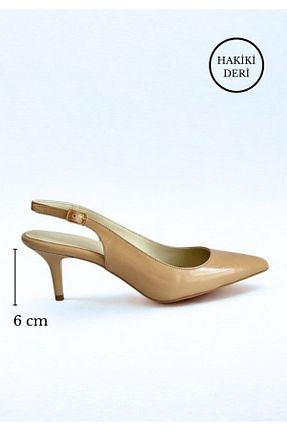 کفش پاشنه بلند کلاسیک بژ زنانه چرم خالص MY MADRE LEATHER SHOES - کد 932909489