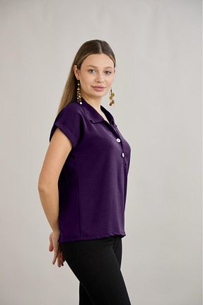بلوز بنفش زنانه ساده HOFY - کد 932907376