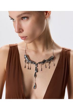 گردنبند جواهر زنانه فلزی Twist - کد 932921360