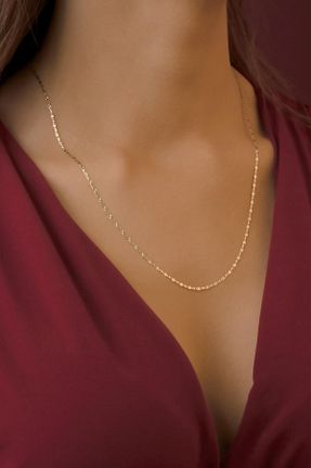 گردنبند طلا طلائی زنانه 14 عیار Fiyonk Kuyumculuk - کد 933359775
