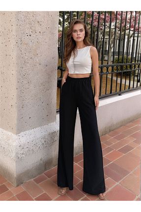 شلوار مشکی زنانه Keten Görünümlü Lesa Wear - کد 898280690