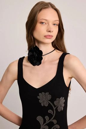 گردنبند جواهر مشکی زنانه فلزی Gusto - کد 930360903