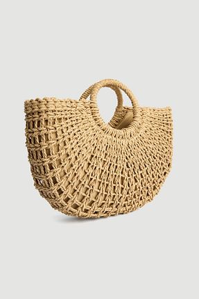 کیف دوشی قهوه ای زنانه حصیر Gusto - کد 927802230