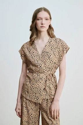 بلوز قهوه ای زنانه Animal Gusto - کد 904643633