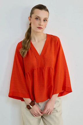 بلوز نارنجی زنانه ساده Gusto - کد 926025681